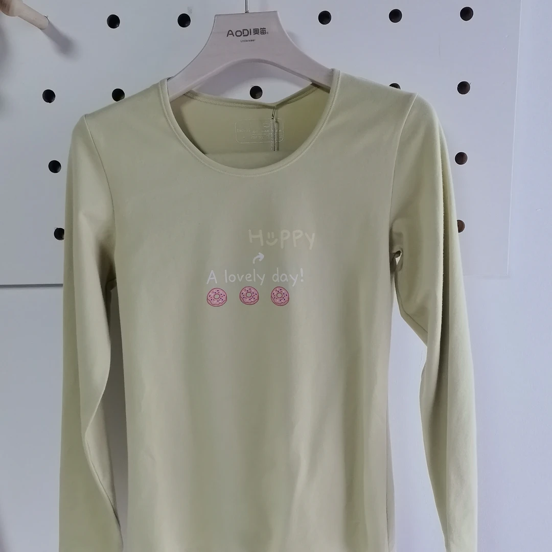 纯棉秋衣秋裤女款套装保暖内衣全棉套装圆领舒适