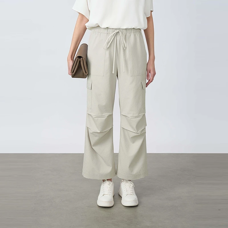 【丽公主】圣迪奥直筒户外休闲百搭情侣夏季宽松抽绳长裤S25260802