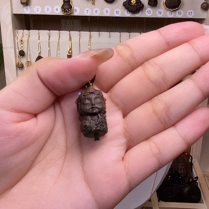 木质吊坠925银H****3链子扣头度母
