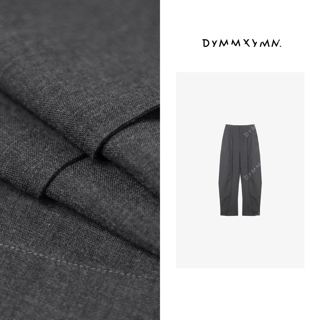 【DYMMXYMM】-辣妹儿·早春极简风高级感灰色竖条西裤-5SS6037