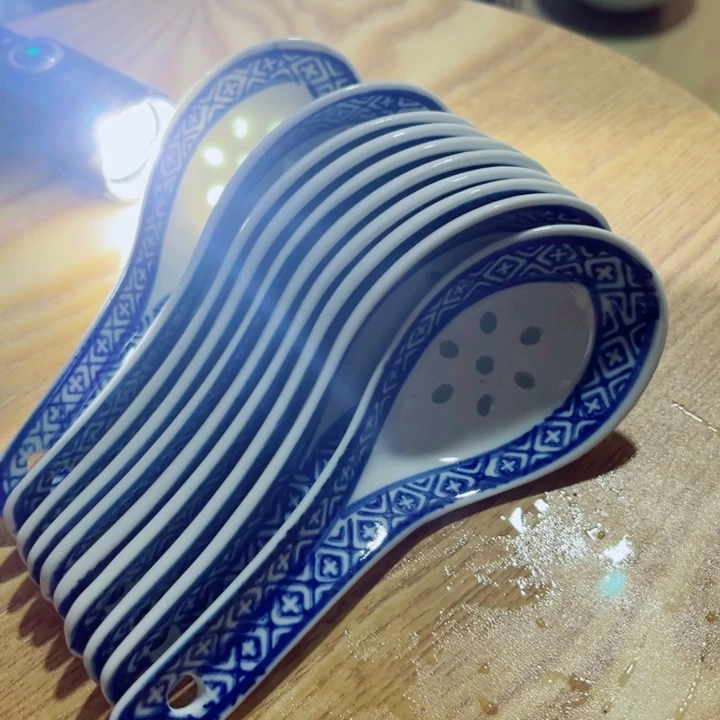 青花玲珑小勺子10个老玲珑