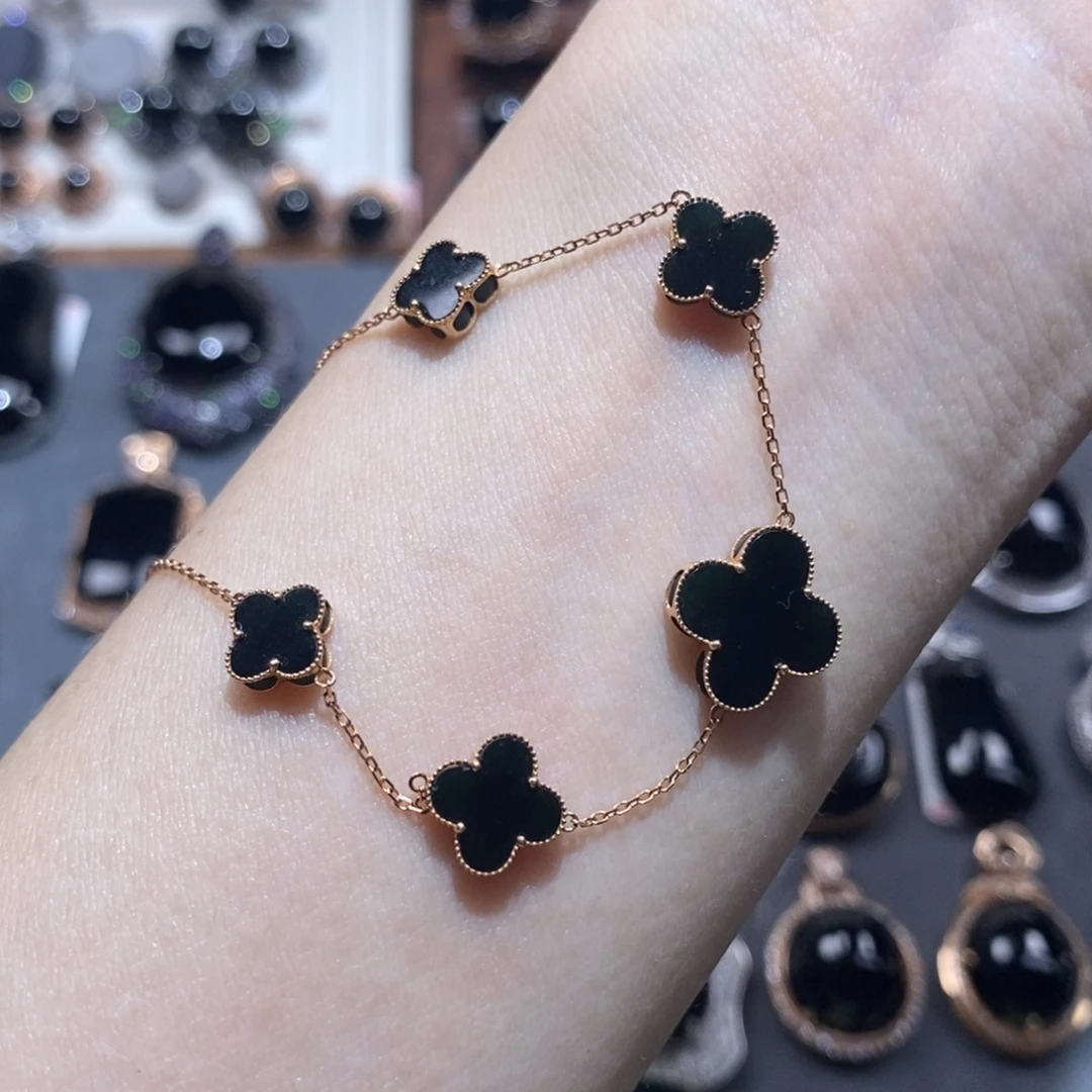 翡翠18K金镶嵌手链