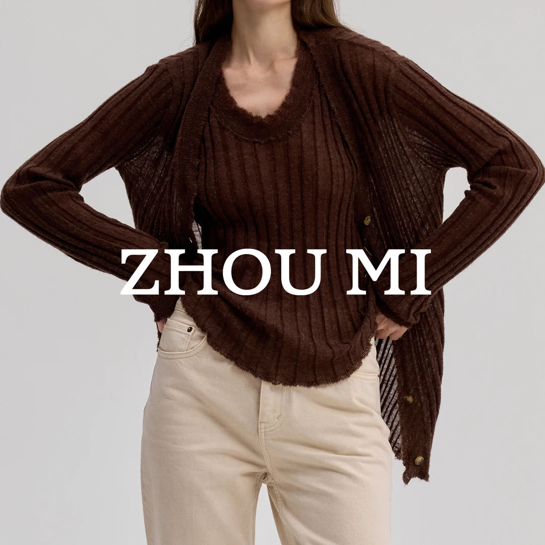 ZHOU MI V领针织长袖开衫 ZM80396