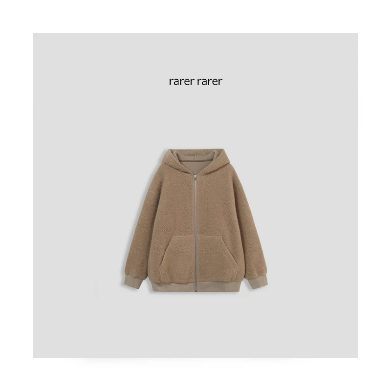【rarer rarer】24冬款毛绒连帽加厚摇粒绒保暖外套 2403172