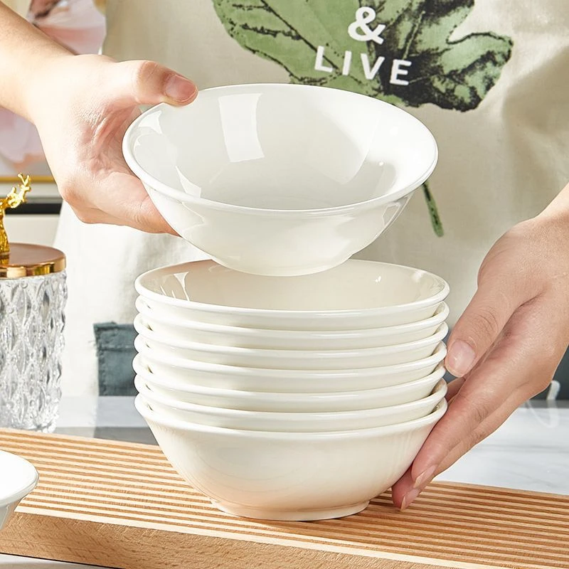 纯白陶瓷米饭碗2025新款碗家用吃饭加厚防烫耐高温釉下彩可微波炉