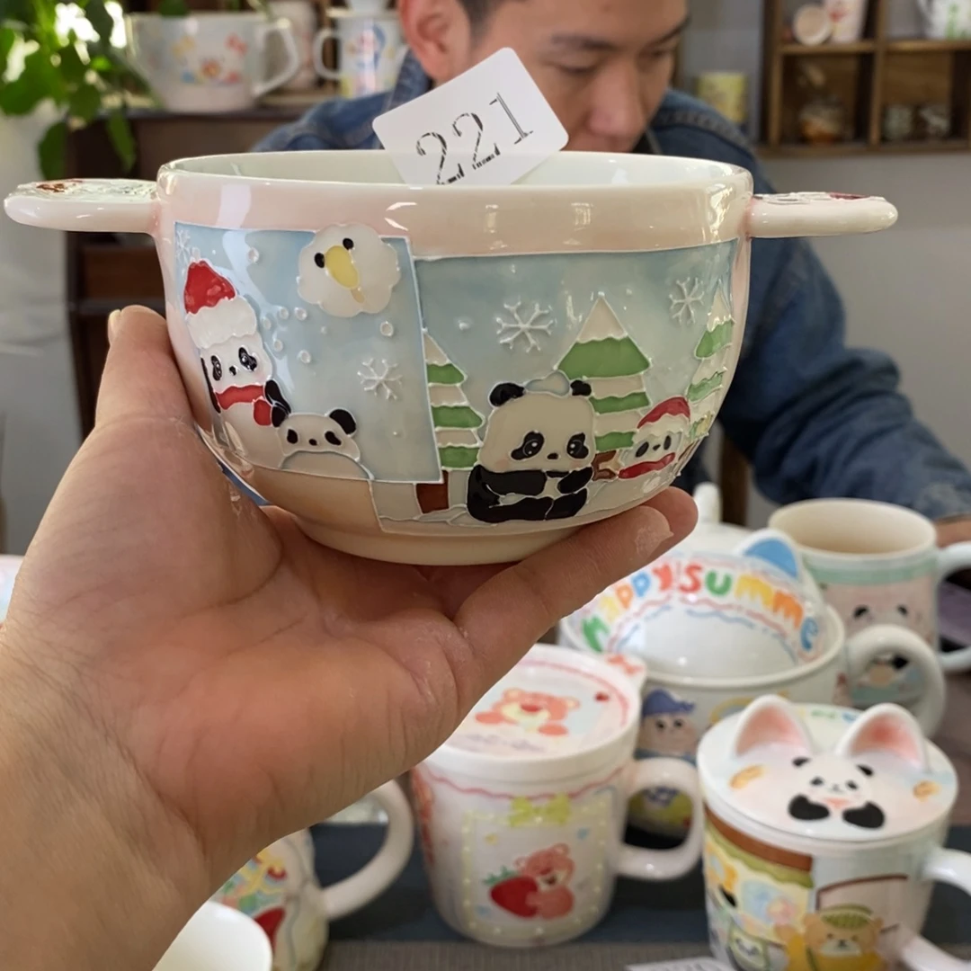 时***逝瓷片景德镇釉下彩手绘