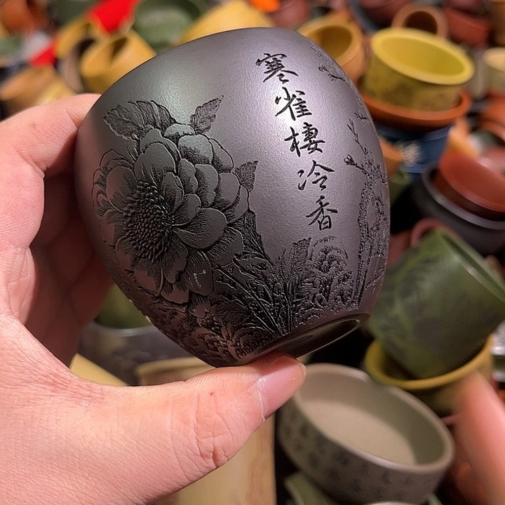 紫砂茶杯全手工紫砂主人杯