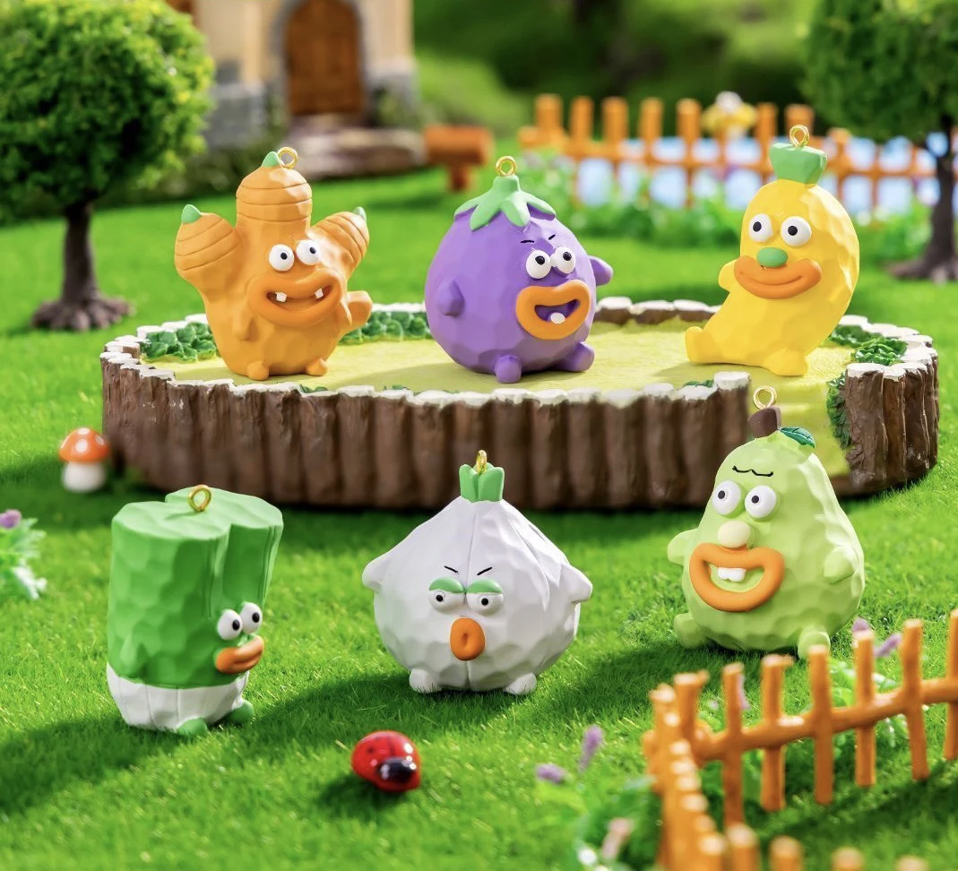 丑萌大嘴果蔬实色夜光树脂摆件钥匙扣挂件玩具