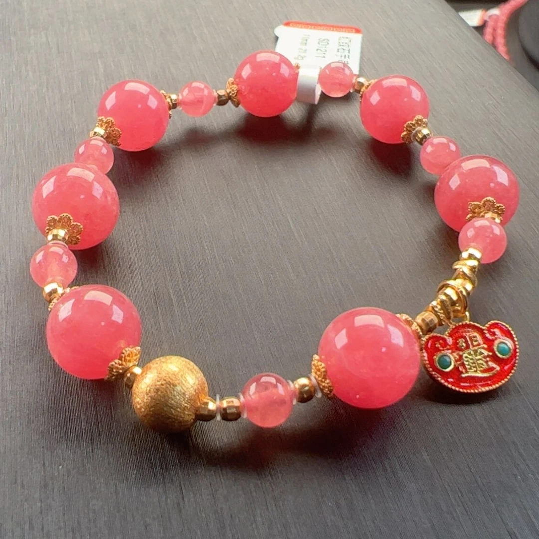 未镶嵌菱锰矿（红纹石）手串