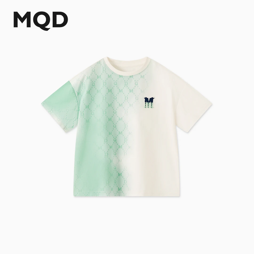男童女童上衣MQD男大童25夏新款潮酷休闲渐变亲肤短袖T恤圆领幼童