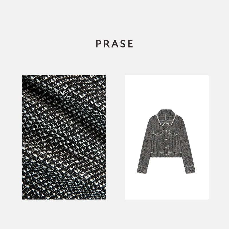 PRASE·噜【贵俏佳人】微胖轻奢设计款冬夹鹅绒小香风外套PR411B05