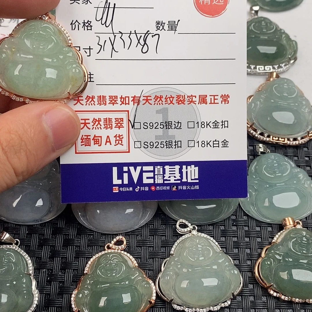 翡翠银S925镶嵌颈饰