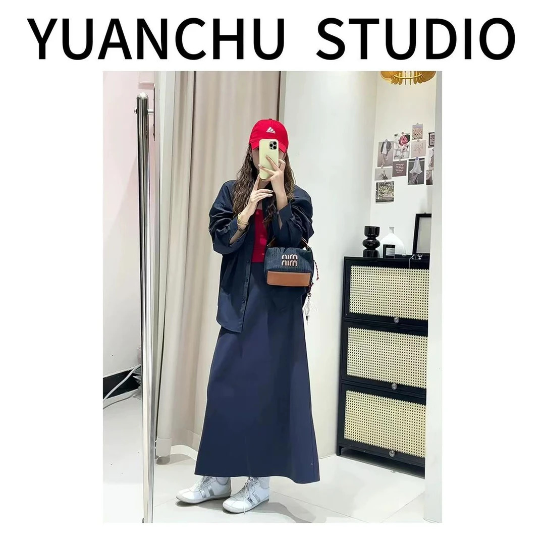 【YC】韩版套装女夏季新款宽松通勤气质慵懒衬衫半身裙两件套套裙