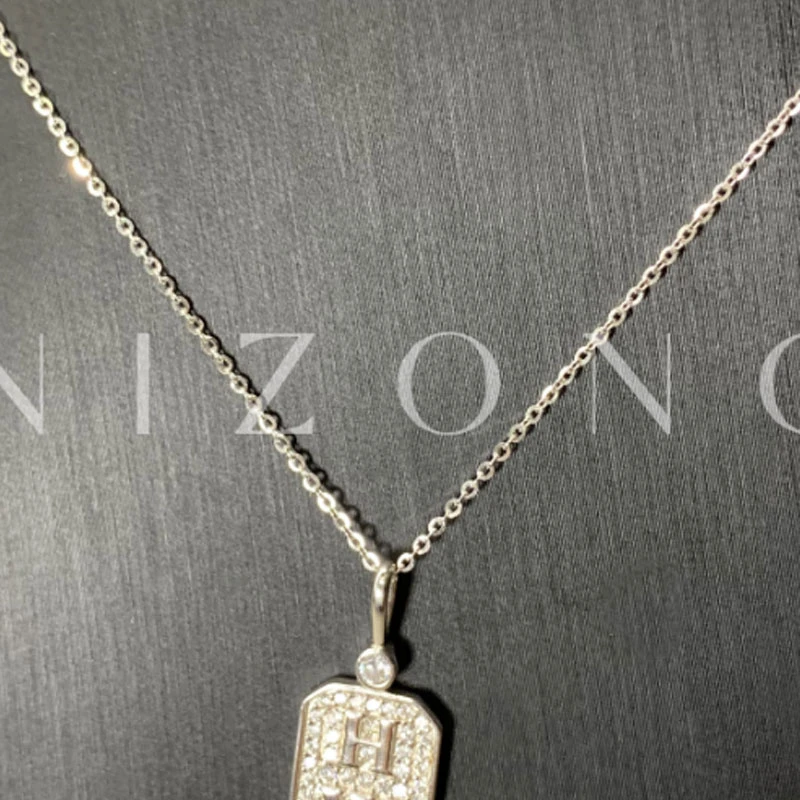 坠链均925银锆石 H.满钻香水瓶高级银项链11XL1276