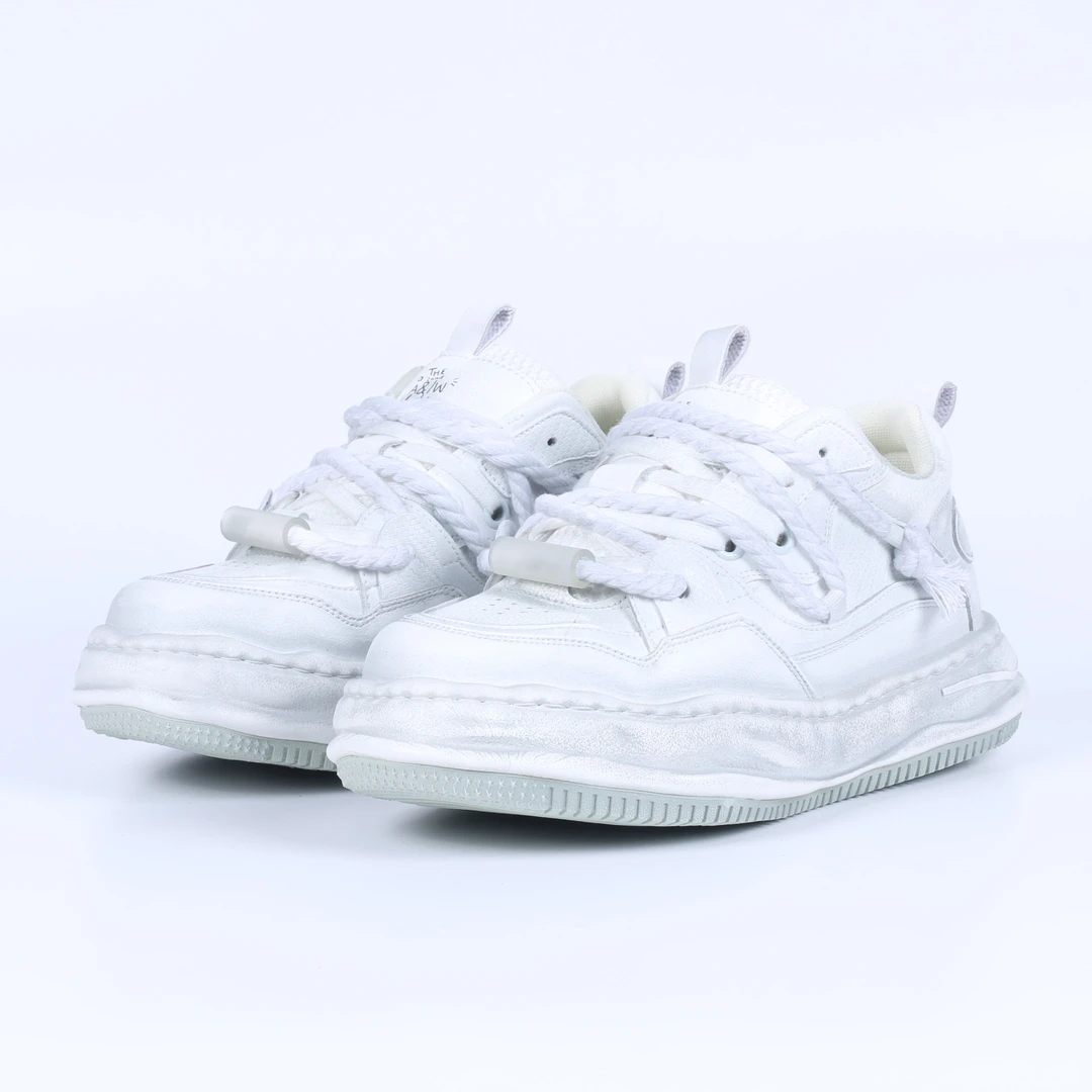 溶解鞋隐形增高鞋小众潮流百搭情侣鞋男女同款休闲板鞋擦色脏脏鞋