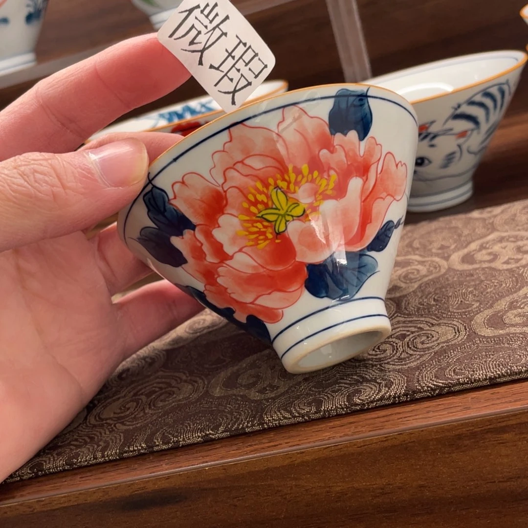 釉下手绘茶具微瑕