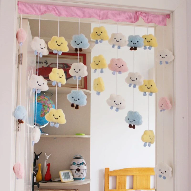 神彩云朵儿童房礼物客厅线帘门帘挂帘隔断帘子装饰玄关帘装饰帘