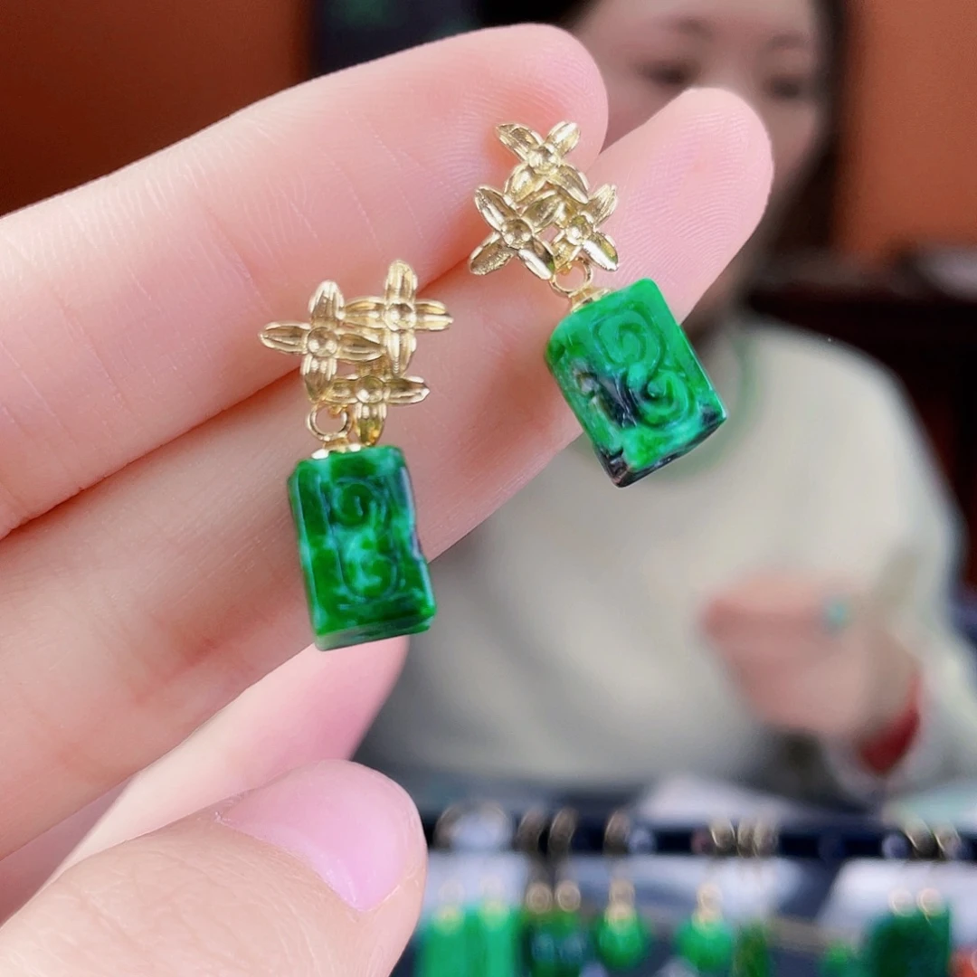 翡翠未镶嵌耳饰饰品