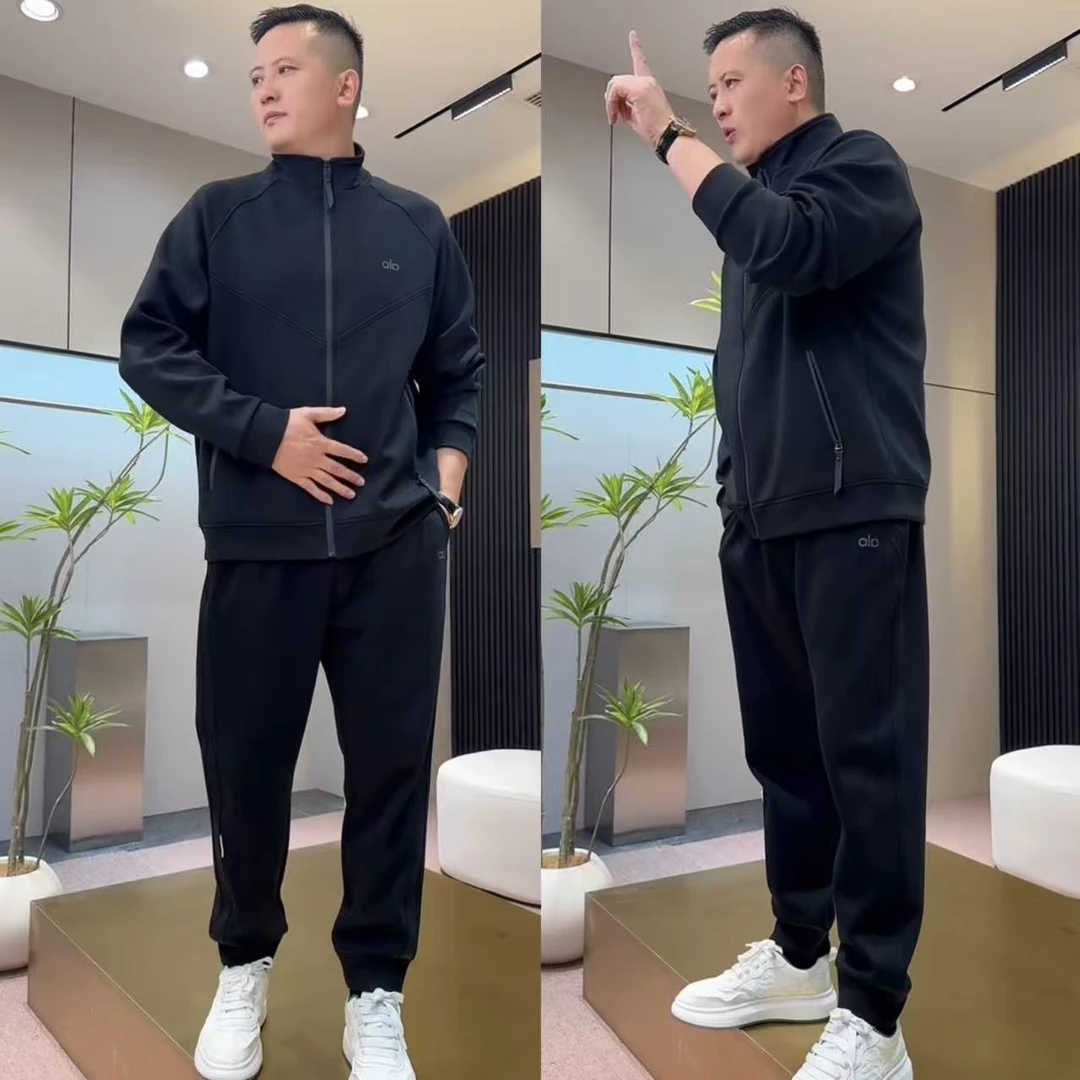 秋季男士时尚休闲运动套装立领开衫外套运动休闲卫裤两件套百搭潮