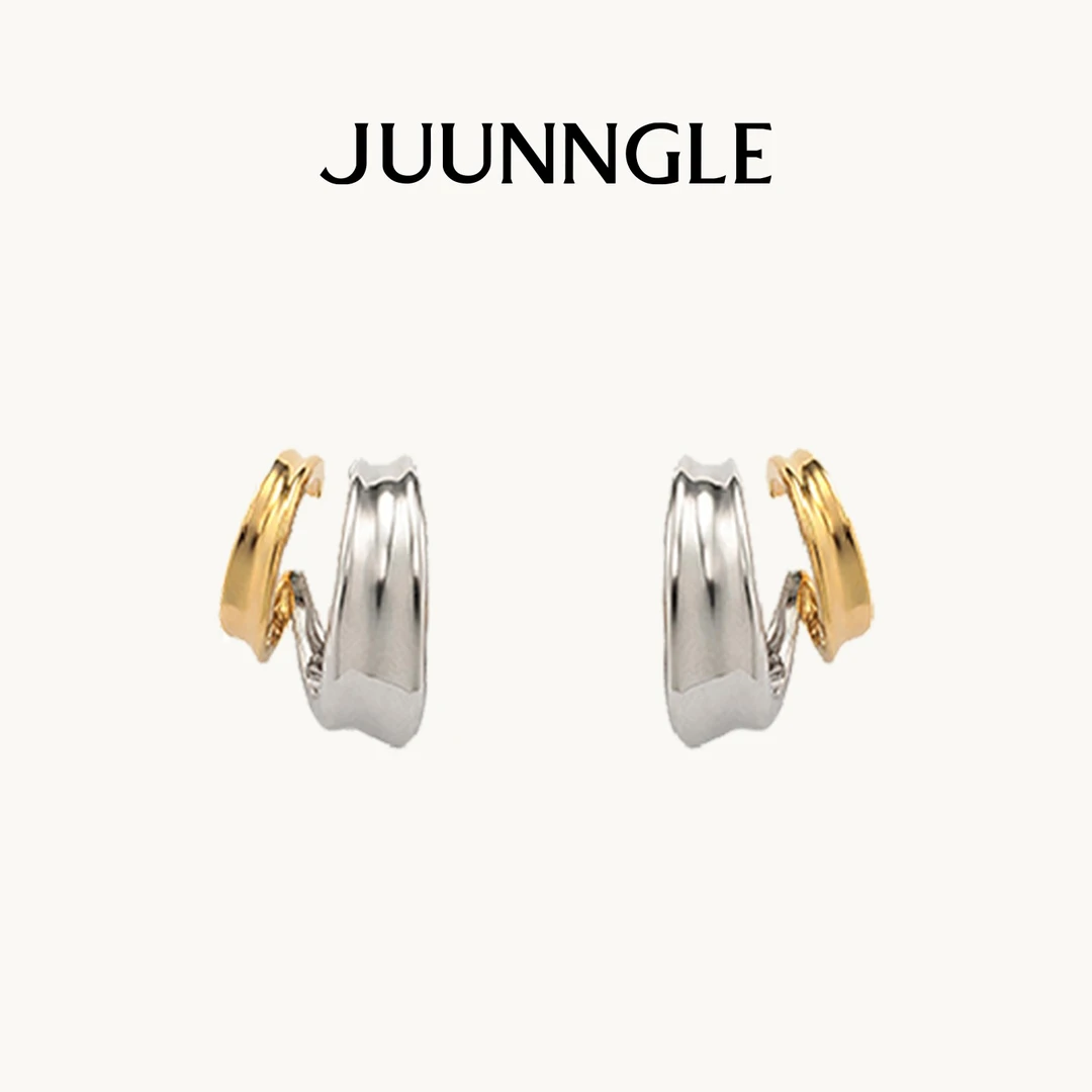 juunngle lab 铜合金耳饰 拼色耳环情侣气质轻奢高级感送女友礼物