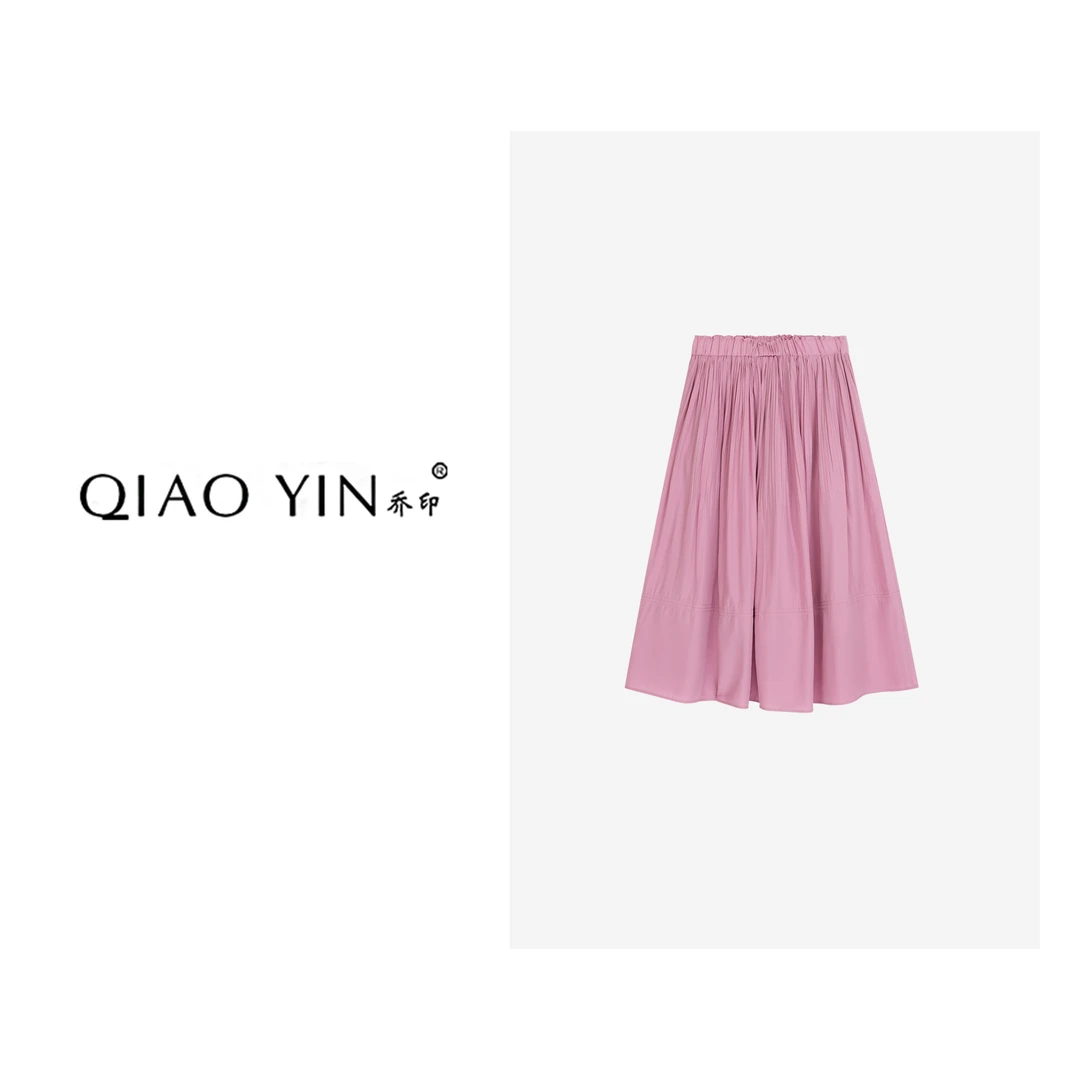 QIAO YIN"半身裙“高腰时尚休闲女士夏季简约松紧腰QY27396