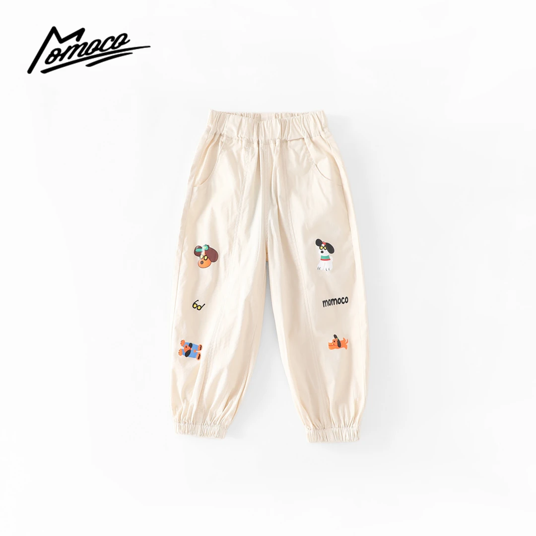 宝宝连裤MOMOCO款夏季男童休闲洋气小狗布长裤2025年款衣服印花