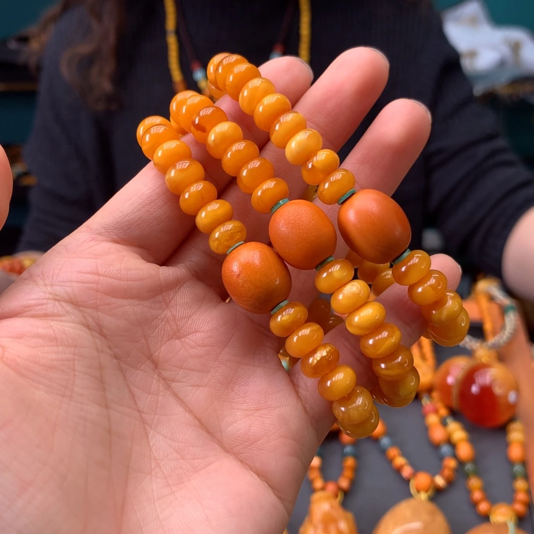 蜜蜡未镶嵌手串多样性发一