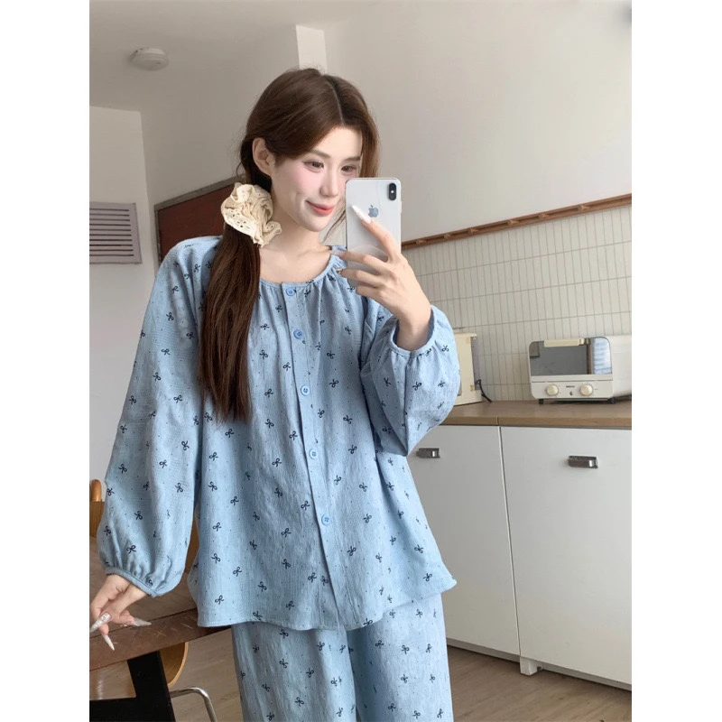 2025 新款睡衣女韩系简约大方气质舒适套装休闲宽松可外穿家居服