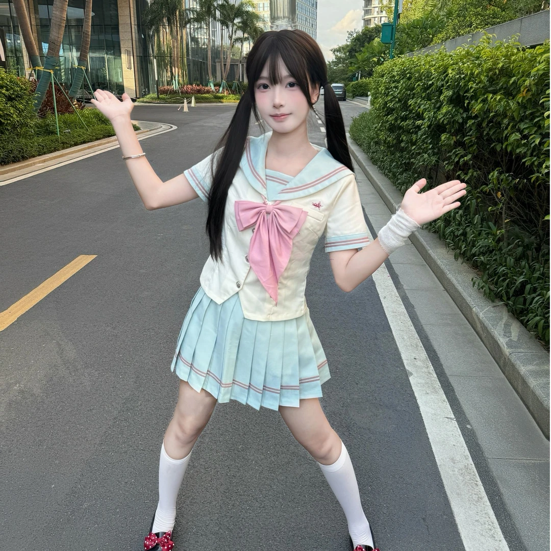 猫看花薄荷芭乐原创正版水手服jk制服校供学院风短袖套装夏季日系