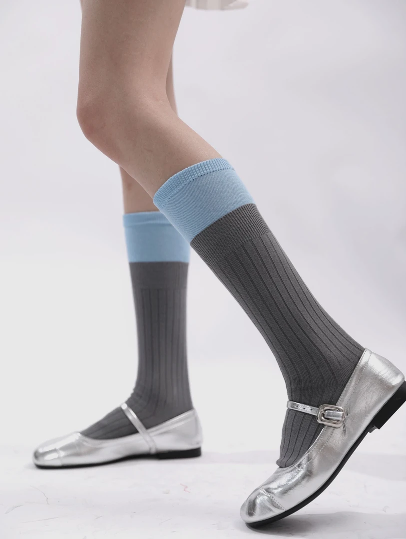 ins韩国东大门春秋季棉假两件百搭小腿袜及膝袜女堆堆袜潮袜新款