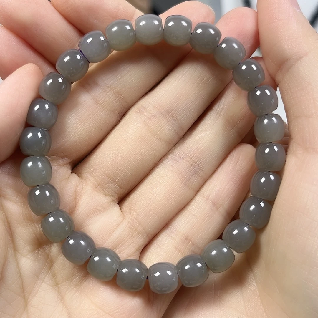 J***Q手串未镶嵌和田玉卡8苹果珠珠宝级货头