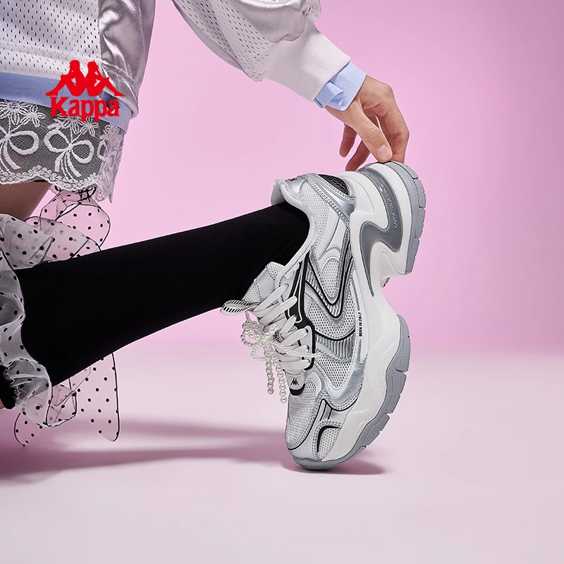 Kappa/卡帕背靠背老爹鞋秋季时尚透气运动鞋防滑厚底增高女鞋MC53
