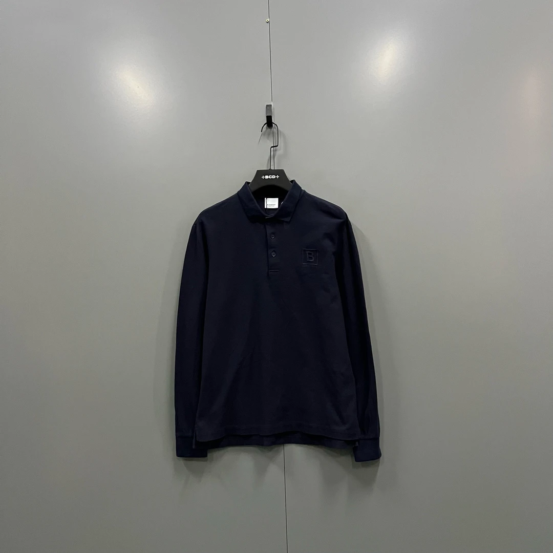 未使用 BURBERRY/博柏利 jp918  藏青色刺绣长袖 M 015322