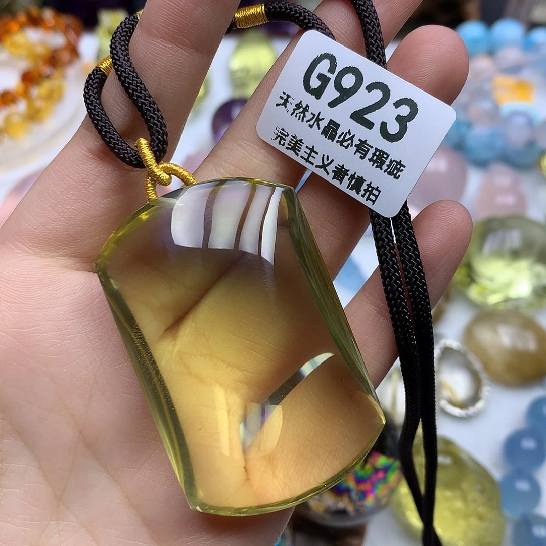 水晶未镶嵌珠宝半成品无事牌吊坠