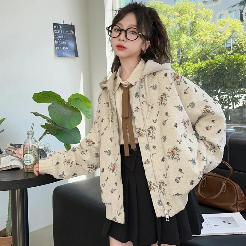 女童连帽外套春秋款2025新款儿童女孩大童春装洋气炸街休闲衣服