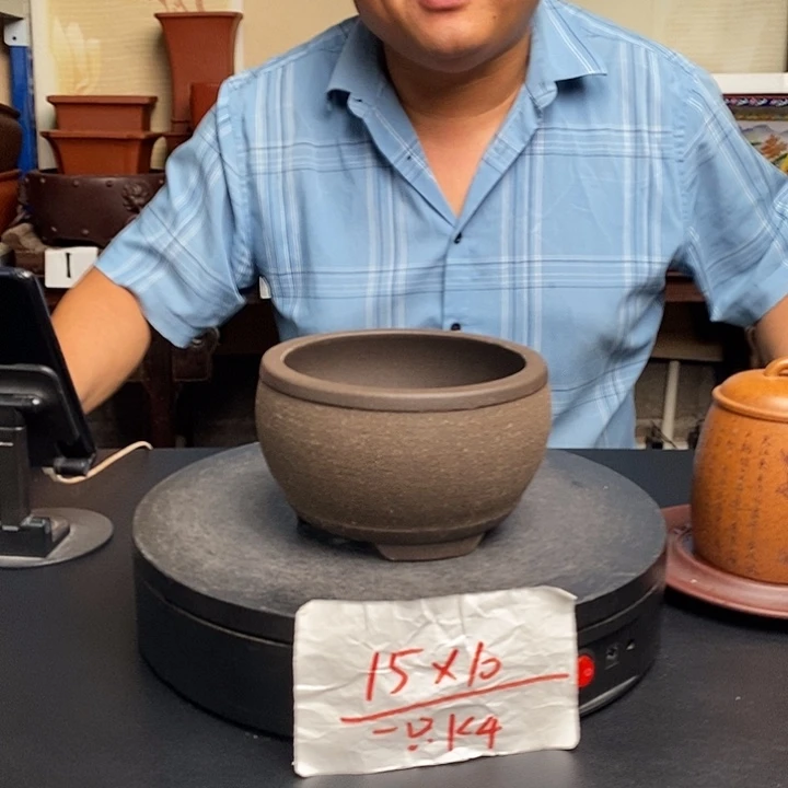 紫砂花盆货号一只KK4