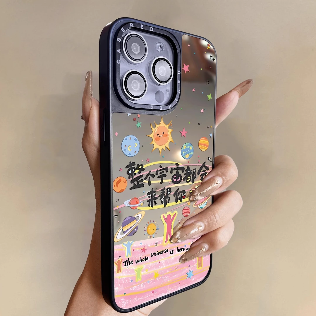 彩绘宇宙适用于华为nova14手机壳13新款镜面外壳12全包11防摔创意