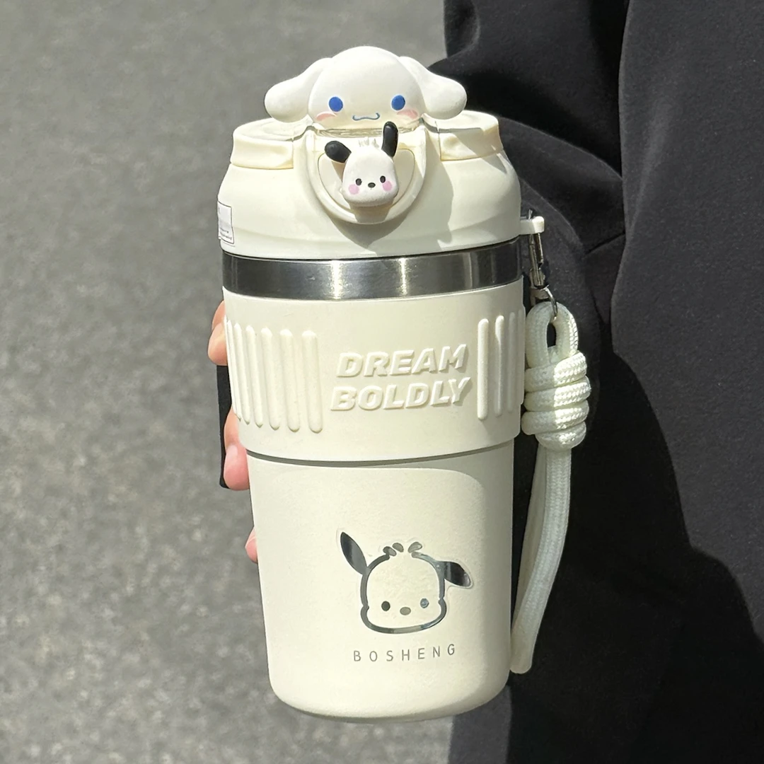 帕恰狗保温杯吸管杯直饮口双饮水杯咖啡杯高颜值保冷杯ins风可爱