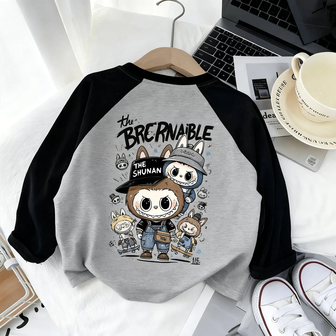 男童长袖T恤春秋新款卡通拉布布印花百搭帅气秋季儿童打底衫上衣