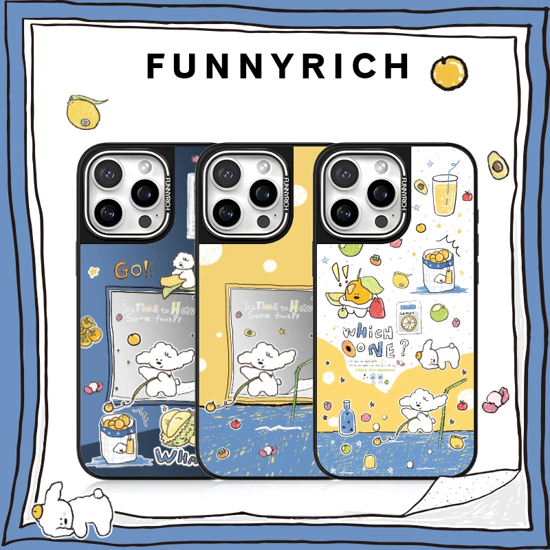 FUNNYRICH水果汪汪队适用iPhone17ProMax镜面手机壳苹果16新款15