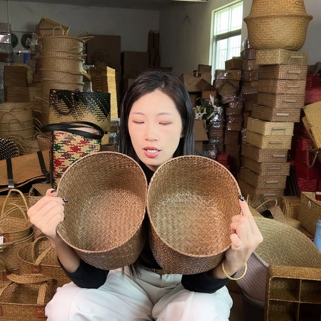 草编草编包/草编收纳盒带瑕疵