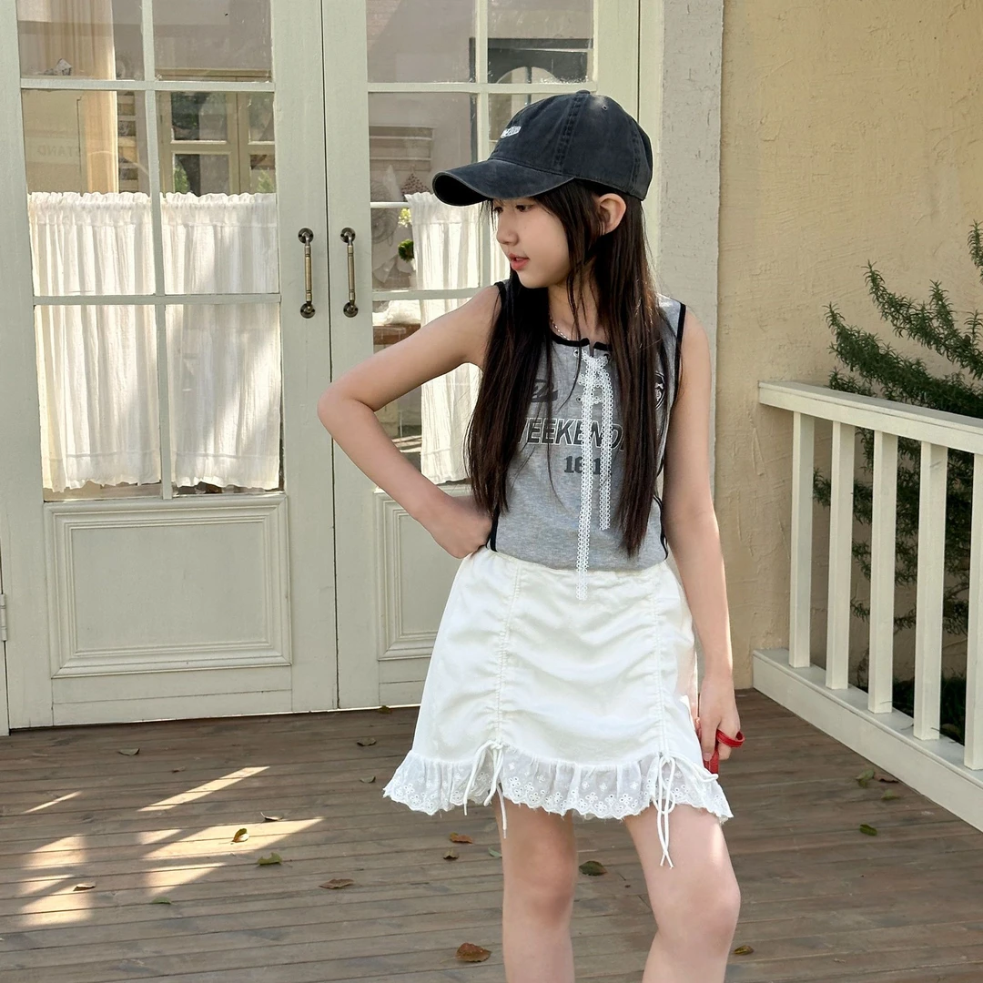 现货    2025夏季儿童女童时尚半身裙25091