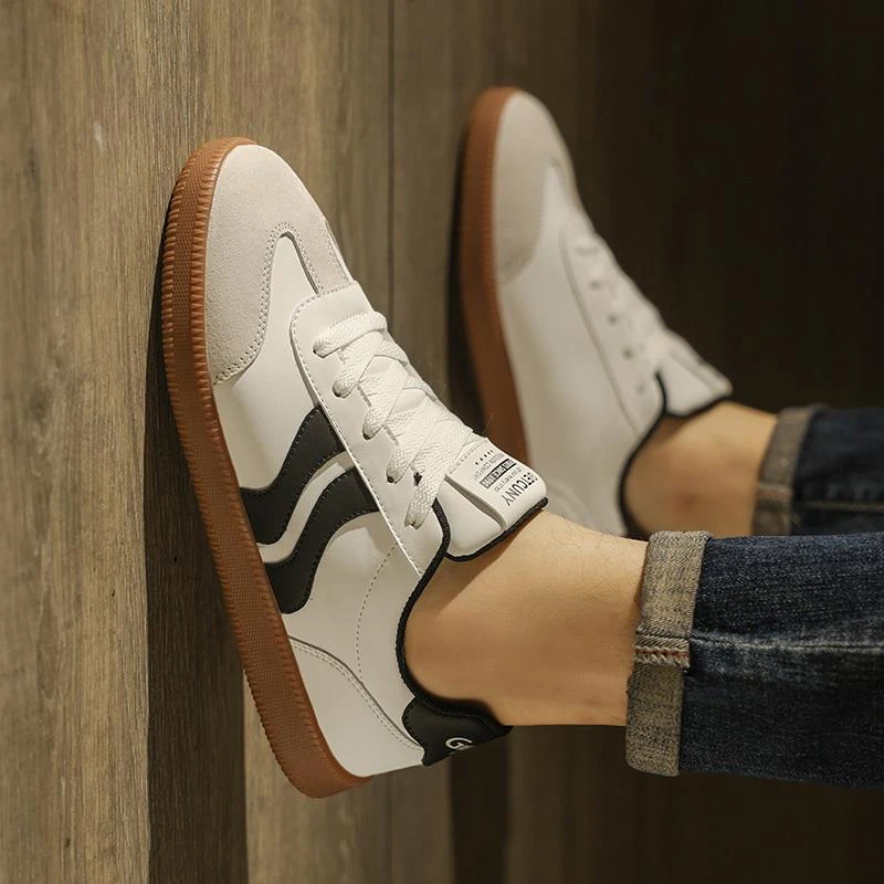 夏季鞋子男潮鞋百搭青少年轻便软底德训鞋复古运动休闲鞋平板鞋男