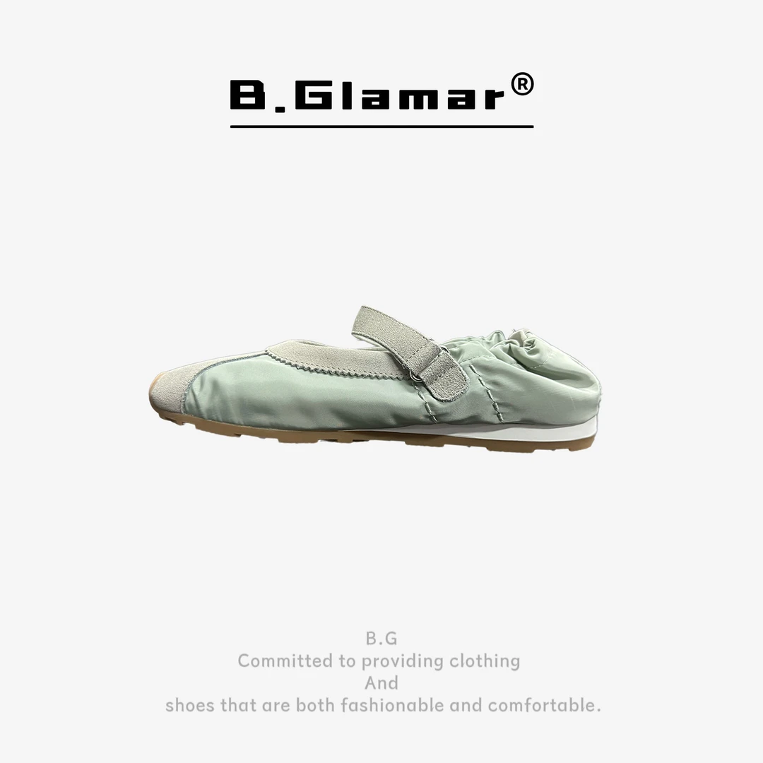 B.GLamar｜缪家圆头魔术贴芭蕾鞋 HYsk2506
