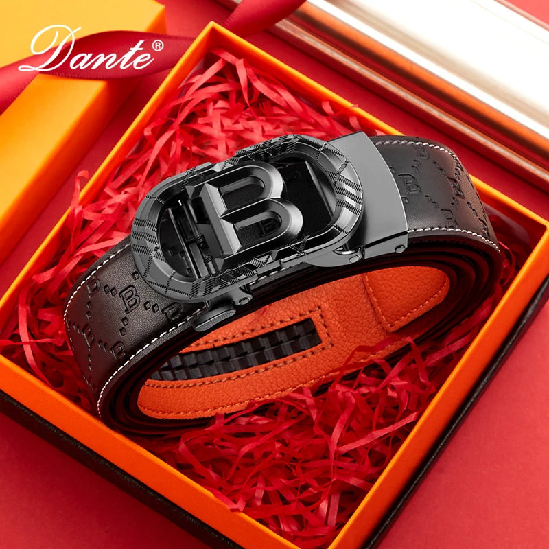 Dante专柜男士时尚轻奢百搭压字真皮皮带D06965-ks