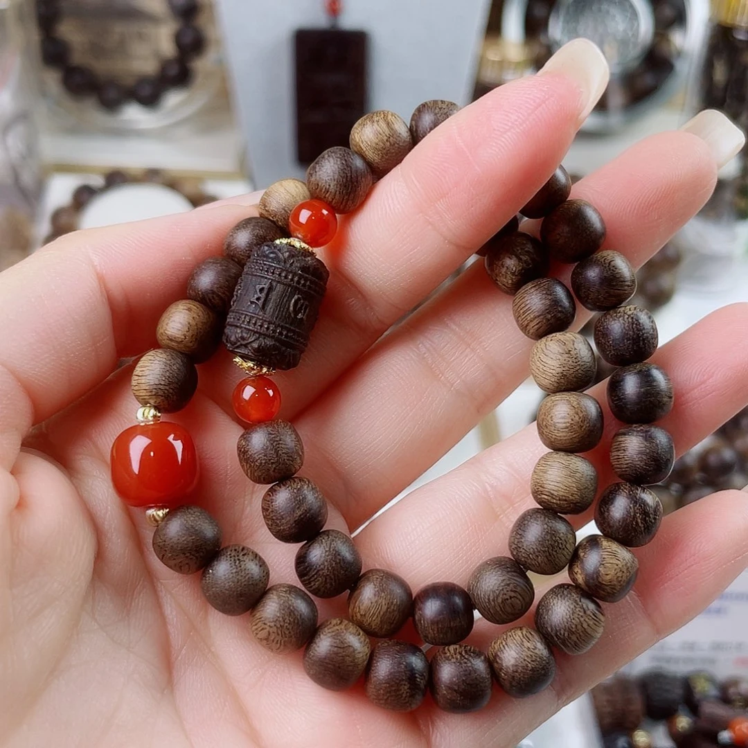 手串沉香越南芽庄老白棋窖藏古董瘤疤0.8