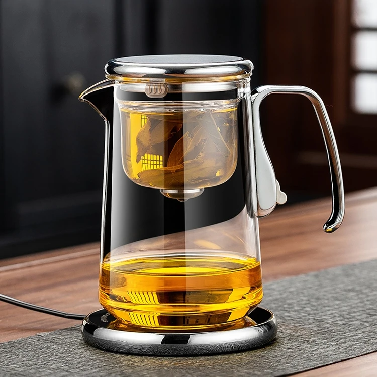 2025新款飘逸杯泡茶壶茶水分离杯耐热磁吸合金把手过滤冲茶器茶具