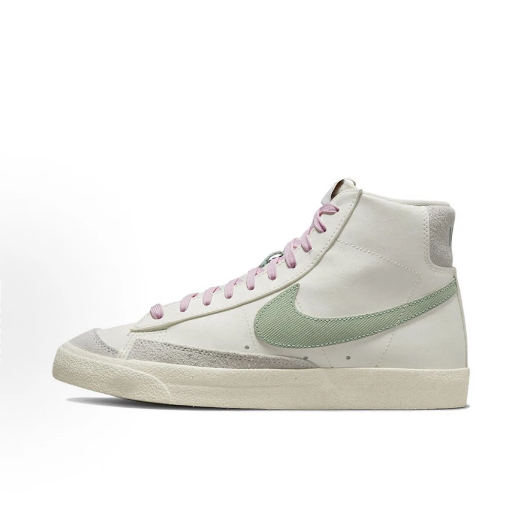Nike Blazer '77帆布翻毛皮中帮板鞋 男款 米绿粉DO9787-100