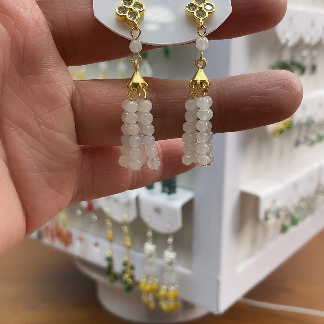 青***苔翡翠未镶嵌耳饰翡翠未镶嵌耳饰82