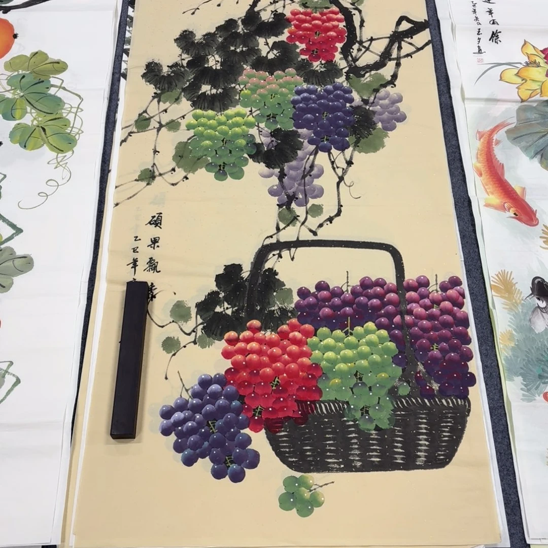 国画140×70手绘画画画